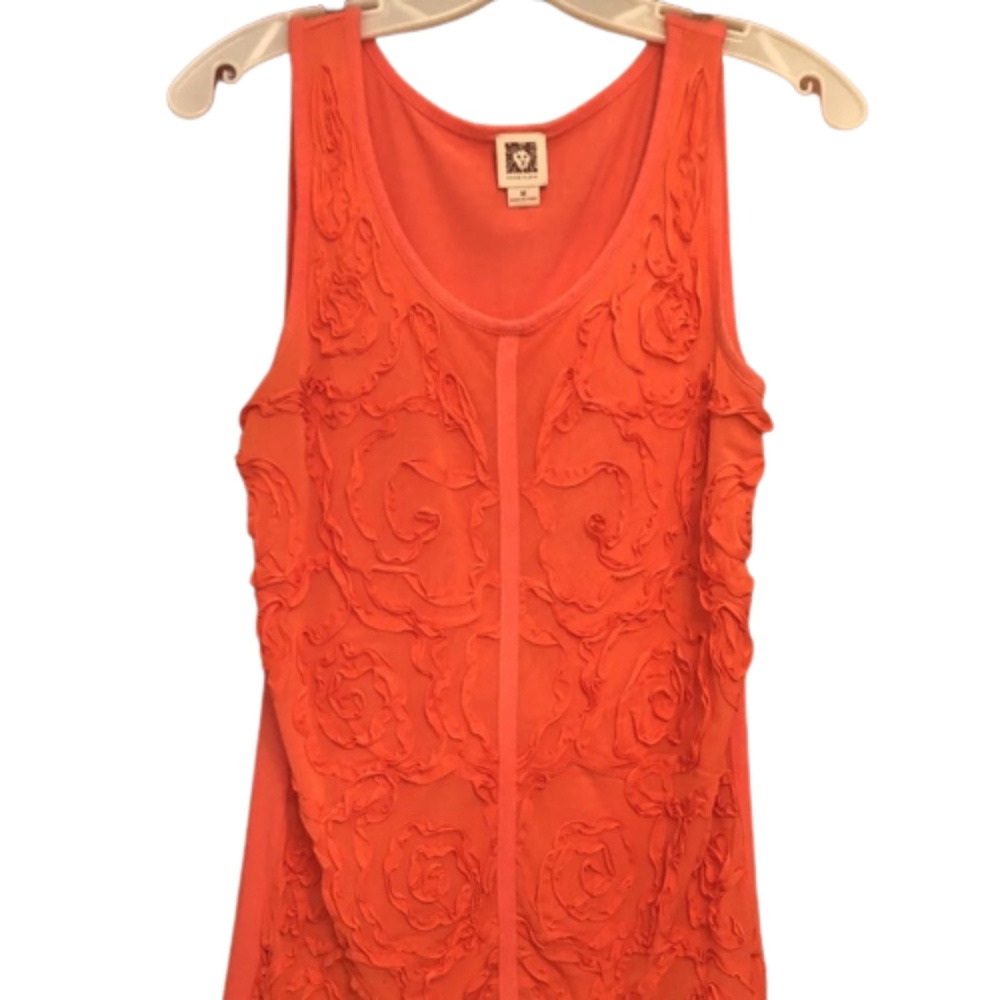 Anne Klein size medium orange scoop neck sleeveless tank top